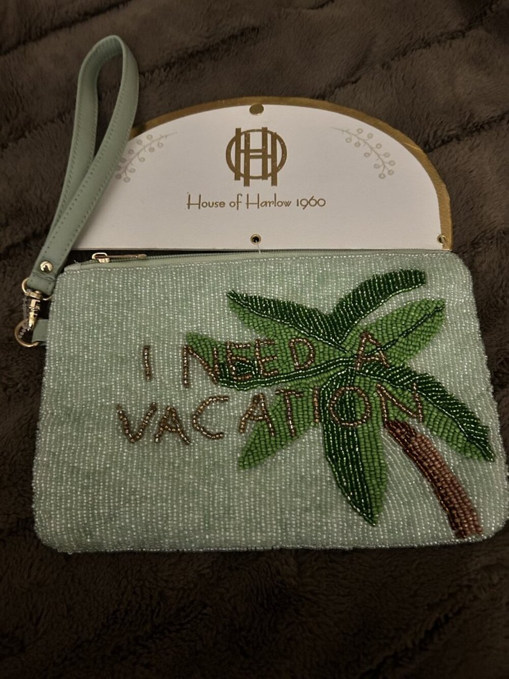 House of Harlow Beaded Travel Pouch